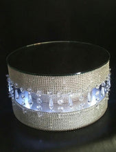 Load image into Gallery viewer, Diamante or Pearl crystal linked Podium style cake stand by Crystal wedding uk