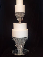 Load image into Gallery viewer, Crystal cake stand, 2 tier set , CHANDELIER DESIGN Faux crystal by Crystal wedding uk