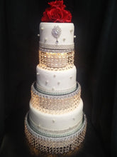 Load image into Gallery viewer, crystal cake stand , Faux crystal tiered stacked separators + LED by Crystal wedding uk