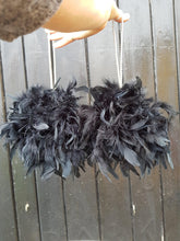 Load image into Gallery viewer, Feather Pomander With Rhinestone chain handle Feather Kissing Ball. Feather Flower Girl Bouquet. Artificial Wedding accessory ANY COLOUR