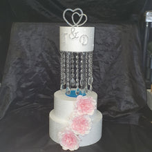 Load image into Gallery viewer, Cake Separator divider, Crystal tear drop design by Crystal wedding uk