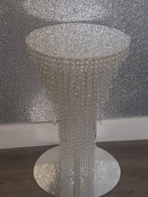 Load image into Gallery viewer, Crystal wedding cake table. cake stand, chandelier style Table - TALL FLOOR STANDING sizes with Led by Crystal wedding uk