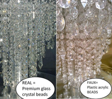 Load image into Gallery viewer, Crystal wedding cake table. cake stand, chandelier style Table - TALL FLOOR STANDING sizes with Led by Crystal wedding uk