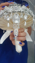 Load image into Gallery viewer, Crystal brooch bouquet, jewel bouquet, alternative Great Gatsby style wedding flowers. by Crystal wedding uk