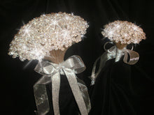 Load image into Gallery viewer, Crystal bouquet, Brides wire bead jewel bouquet. rose gold. silver or Gold by Crystal wedding uk