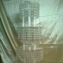 Load image into Gallery viewer, Crystal cake stand, 3 tier wedding cake stand, Faux crystal beads round or square shape by Crystal wedding uk