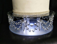 Load image into Gallery viewer, Cake stand Chandelier drape design with lights - for WEDDING CAKE many sizes by Crystal wedding uk