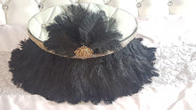 Load image into Gallery viewer, Ostrich Feather cake stand ,GATSBY 1920's style wedding cake stand - many colours - all sizes by Crystal wedding uk