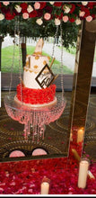 Load image into Gallery viewer, Suspended cake platform, cake Swing ,clear acrylic cake chandelier cake plate. by Crystal wedding uk