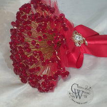 Load image into Gallery viewer, Crystal bouquet, Brides or bridesmaid wired crystal bead bouquet , Custom colours made to order by Crystal wedding uk
