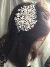 Load image into Gallery viewer, Large side tiara , Vintage inspired crystal band, Silver, Gold or Rose gold by Crystal wedding uk