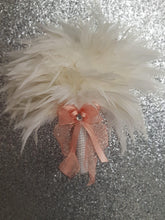 Load image into Gallery viewer, Brides Feather bouquet, Great Gatsby wedding style -ANY COLOUR by Crystal wedding uk