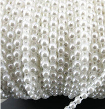 Load image into Gallery viewer, 1 meter Pearl chain ribbon banding string cake ribbon trim & for crafts by Crystal wedding uk