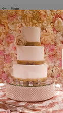 Load image into Gallery viewer, wedding cake stand , Crystal & Pearl cake stage. - round or square all sizes in white,black or ivory by Crystal wedding uk