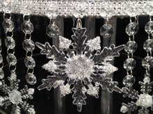 Load image into Gallery viewer, Snowflake Cake Stand Crystal effect or glass beads- cake stand for a Winter wedding by Crystal wedding uk