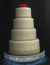 Load image into Gallery viewer, Diamante cake stand, rhinestone tassel design by Crystal wedding uk