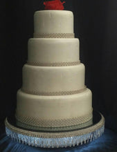 Load image into Gallery viewer, Diamante cake stand, rhinestone tassel design by Crystal wedding uk