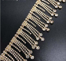 Load image into Gallery viewer, Diamante cake stand, rhinestone tassel design by Crystal wedding uk