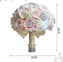 Load image into Gallery viewer, BROOCH BOUQUET Blush & Pearl wedding bouquet by Crystal wedding uk