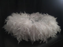 Load image into Gallery viewer, Diamante and Feather surround wedding cake stand riser - all sizes- many sizes and colours by Crystal wedding uk