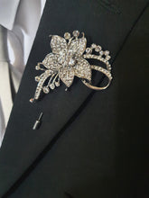 Load image into Gallery viewer, Brooch bouquet, Jewel crystal wedding bouquet. Crystal Bridal Brooch Bouquet, cascade Jewel bouquet by Crystal wedding uk