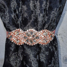 Load image into Gallery viewer, Crystal Tie Backs, Slim Curtains hold backs, magnetic holder by Crystal wedding uk