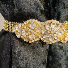 Load image into Gallery viewer, Crystal Tie Backs, Slim Curtains hold backs, magnetic holder by Crystal wedding uk