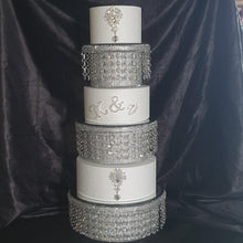 Load image into Gallery viewer, Crystal cake Jewellery [ 3 letters and 2pc of brooch set , cake decoration, rhinestone cake jewellery, by Crystal wedding uk