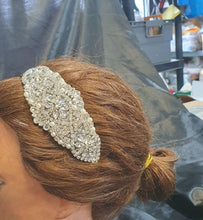 Load image into Gallery viewer, Crystal and Pearl tiara , side hair piece by Crystal wedding uk