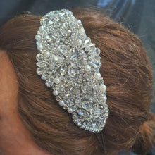 Load image into Gallery viewer, Crystal and Pearl tiara , side hair piece by Crystal wedding uk