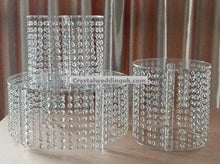 Load image into Gallery viewer, Crystal cake stand, 4 tiers crystal wedding cake holder cascading display stand plus LED lights by Crystal wedding uk