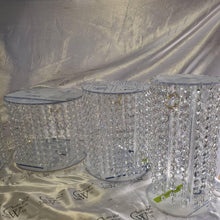 Load image into Gallery viewer, Crystal cake stand, 4 tiers crystal wedding cake holder cascading display stand plus LED lights by Crystal wedding uk