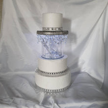 Load image into Gallery viewer, Glass slipper cake separator shoe, LED wedding cake divider chandelier shoe cake stand by Crystal wedding uk