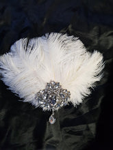 Load image into Gallery viewer, Feather cake topper 1920's rhinestone cake decor Great Gatsby rhinestone brooch cake topper. by Crystal wedding uk