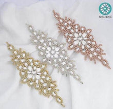 Load image into Gallery viewer, Crystal cake brooch,ROSE GOLD cake decoration, rhinestone cake jewellery, many designs to choose- by Crystal wedding uk