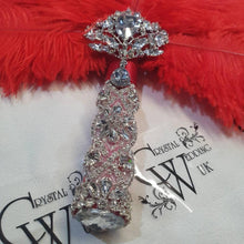 Load image into Gallery viewer, Ostrich Feather Fan. 16" bouquet luxury alternative Bouquet Great Gatsby wedding style -ANY COLOUR by Crystal wedding uk