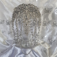 Load image into Gallery viewer, Brooch bouquet, 8 INCH Jewel crystal wedding bouquet. Crystal Bridal Brooch Bouquet, cascade Jewel bouquet by Crystal wedding uk