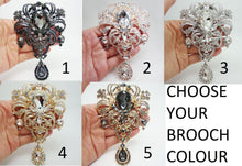 Load image into Gallery viewer, Blush Feather Fan, silver bouquet. luxury Bridal Ostrich Feather Fan, Bridal Bouquet, Great Gatsby wedding style. Any colour