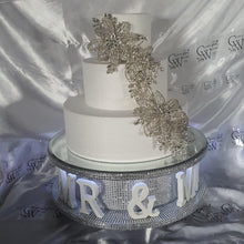 Load image into Gallery viewer, Cake brooch, crystal rhinestone cake decoration - Silver cake jewelery by Crystal wedding uk