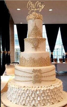 Load image into Gallery viewer, Butterfly and crystal arrangement cake topper- Gold or silver Tone by Crystal wedding uk