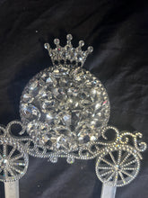 Load image into Gallery viewer, Personalised Carriage Cake topper- Swarovski crystal elements - FAIRYTALE Princess carriage design, Cake decoration by Crystal Wedding UK