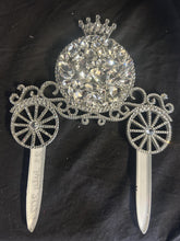 Load image into Gallery viewer, Crystal Carriage Cake Topper: Fairytale Wedding Decoration