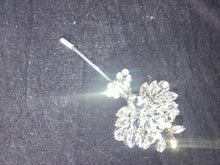 Load image into Gallery viewer, Jewel Gem Buttonhole , Groom usher small Boutonniere ,Wedding Buttonhole Pin, Wedding Boutonnière by Crystal wedding uk