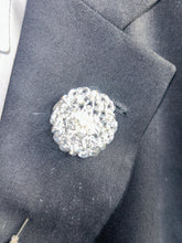 Load image into Gallery viewer, Jewel lapel pin, Gem Buttonhole , Groom usher small MINI Boutonniere ,Wedding Buttonhole Pin, Wedding Boutonnière by Crystal wedding uk