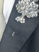 Load image into Gallery viewer, Jewel Gem Buttonhole , Groom usher small Boutonniere ,Wedding Buttonhole Pin, Wedding Boutonnière by Crystal wedding uk