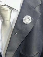 Load image into Gallery viewer, Jewel lapel pin, Gem Buttonhole , Groom usher small MINI Boutonniere ,Wedding Buttonhole Pin, Wedding Boutonnière by Crystal wedding uk