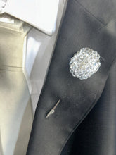 Load image into Gallery viewer, Jewel lapel pin, Gem Buttonhole , Groom usher small MINI Boutonniere ,Wedding Buttonhole Pin, Wedding Boutonnière by Crystal wedding uk