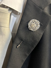 Load image into Gallery viewer, Jewel lapel pin, Gem Buttonhole , Groom usher small MINI Boutonniere ,Wedding Buttonhole Pin, Wedding Boutonnière by Crystal wedding uk