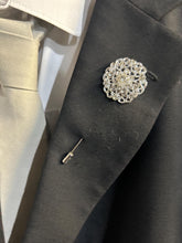Load image into Gallery viewer, Jewel lapel pin, Gem Buttonhole , Groom usher small MINI Boutonniere ,Wedding Buttonhole Pin, Wedding Boutonnière by Crystal wedding uk