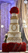Load image into Gallery viewer, Red Rose wedding cake stand - round or square all sizes many other rose colours too! by Crystal wedding uk